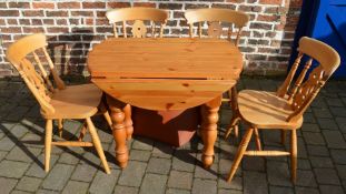 Pine table and 4 chairs