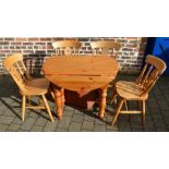 Pine table and 4 chairs