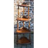 Reproduction Victorian 4 tier walnut whatnot