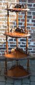 Reproduction Victorian 4 tier walnut whatnot