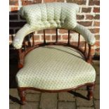 Victorian spindle & button back tub chair