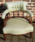 Victorian spindle & button back tub chair