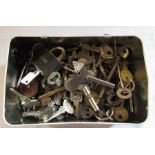 Box of assorted keys