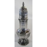 Silver sugar shaker London 1960 H 17 cm maker A C & Sons weight 4.58 ozt