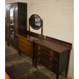 1930's bedroom suite comprising of wardrobe, dressing table and chest of drawers