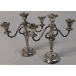 Pair of silver plated metamorphic candelabras