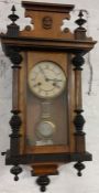 19th c. Junghans walnut Vienna wall clock