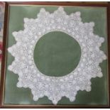 Framed 18th century lace collar 71.5 cm x 71.5 cm (size including frame)