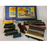 2 empty Hornby Dublo boxes, selection of railway engines and carriages (some a/f) and a Corgi