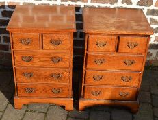 Pair of reproduction Georgian oak bedside cabinets