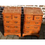 Pair of reproduction Georgian oak bedside cabinets