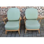 2 Ercol light beech arm chairs