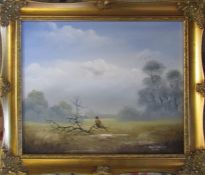 Gilt framed oil on canvas of a pheasant by David Waller (b.1945) 36 cm x 31 cm (size including