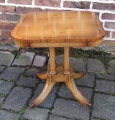 Oak side table with elm veneer and cross banding
