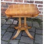 Oak side table with elm veneer and cross banding