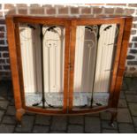 1950's bow front display cabinet