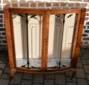 1950's bow front display cabinet