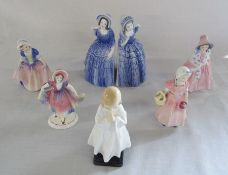 Selection of small Royal Doulton and Katzhutte figurines inc Bedtime, Dinky Do, Tinkle Bell & Lily