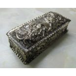 Victorian silver three compartment stamp box London 1895 (some damage)