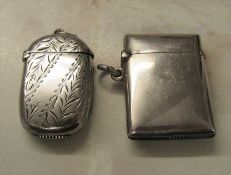 2 silver vesta cases inc Birmingham 1899 total weight 1.22 ozt