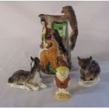 Beswick Barney figure from The Flintstones, reproduction Burleigh Ware 'Old feeding time' jug & 2