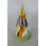 Limited edition Clarice Cliff sugar shaker 'Windbells' H 11 cm