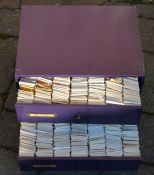 2 drawer cabinet containing watch parts & refill number cards