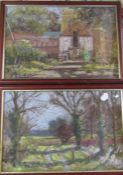 Pair of framed pastel drawings by A Atkinson - Near Burwell Woods & Spilman's Farm Aylesby 59 cm x