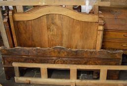 French three quarter size walnut veneer wall side bed