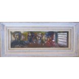 Jonathan Armigel Wade - oil on board 'In a Pakistani railway carriage 1993' signed and dated J A