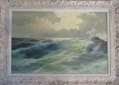 Framed oil painting by F Dupret 'Seascape' 96 cm x 70 cm (size including frame) together with