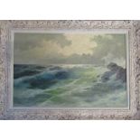 Framed oil painting by F Dupret 'Seascape' 96 cm x 70 cm (size including frame) together with