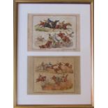 Henry Alken (1785-1851) Pair of early 19th century hand coloured engravings of horse racing