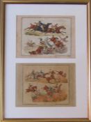 Henry Alken (1785-1851) Pair of early 19th century hand coloured engravings of horse racing