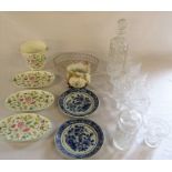 Various glassware & ceramics inc Minton Haddon Hall  and Delft