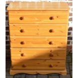 Modern pine chest of drawers