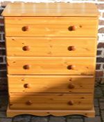 Modern pine chest of drawers