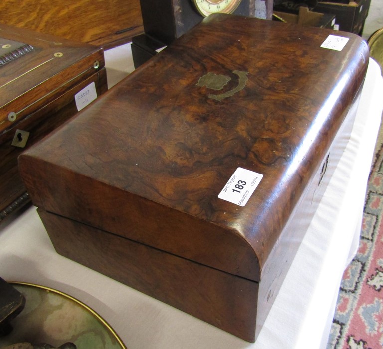 Victorian walnut writing slope box - Image 2 of 7