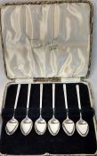 Cased set of 6 silver coffee spoons Sheffield 1939 weight 1.7ozt