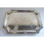 Silver tray 30 cm x 22 cm Sheffield 1917 weight 14.65 ozt