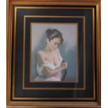 Large framed portrait print of a young woman 84 cm x 95 cm (size including frame)