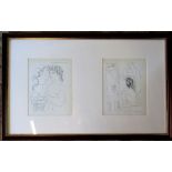 Pablo Picasso - framed pair of prints featuring nudes from the Vollard Suite published in 1956 75 cm