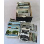 Box of assorted postcards inc topographical