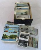 Box of assorted postcards inc topographical