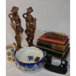 Boys Own Paper vols 20 and 22, Art Journal Illustrated Catalogue, bread knife, 2 resin figural
