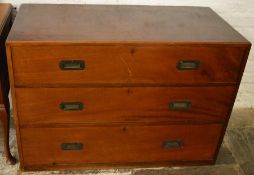 Victorian mahogany campaign chest Ht 76cm W 104cm