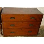 Victorian mahogany campaign chest Ht 76cm W 104cm