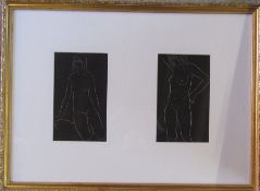 Eric Gill (1882-1940) Pair of engraved nudes from 25 nudes published by J M Dent & Sons 1938 62 cm x