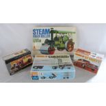 4 vintage car kits - Bandai steam roller 1/1