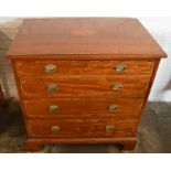 Small early 20th century Maple & Co chest of drawers with satin wood veneer, inlay & cross banding